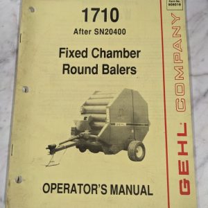Gehl Operator Owner Service Manual 1710 Fixed Chamber Round Baler 906016