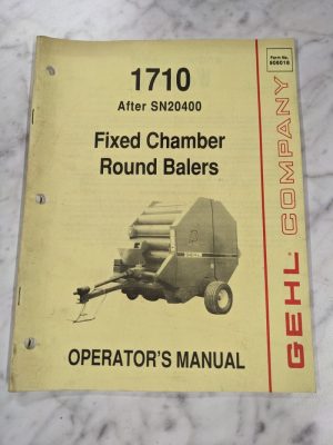 Gehl Operator Owner Service Manual 1710 Fixed Chamber Round Baler 906016