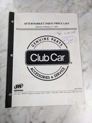Ingersoll Rand Club Car Aftermarket Parts Price List 2001 Sales Brochure Catalog
