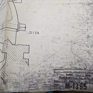 Pratt Whitney 13” Lathe Model B Print Drawing Diagram Gp1 Tailstock Construction