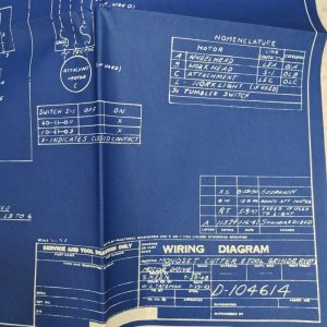 Monoset Cutter & Tool Grinder R(Ot) Motor Drive Wiring Diagram Print Drawing