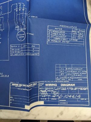 Monoset Cutter & Tool Grinder R(Ot) Motor Drive Wiring Diagram Print Drawing