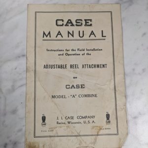 J I Case Operator Service Manual Adjustable Reel Attachment Combine Model A