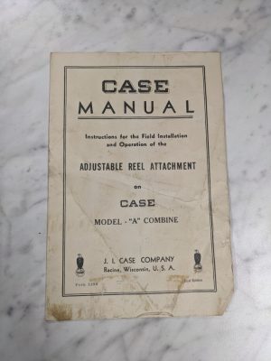 J I Case Operator Service Manual Adjustable Reel Attachment Combine Model A