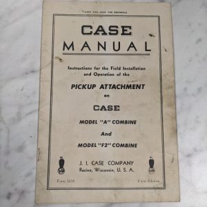 J I Case Operator Service Manual Instruction Pickup Attachment A F2 Combine