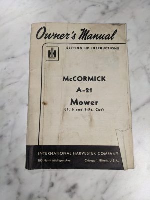 International Harvester Mccormick Operator Service Manual #A-21 Mower 1953