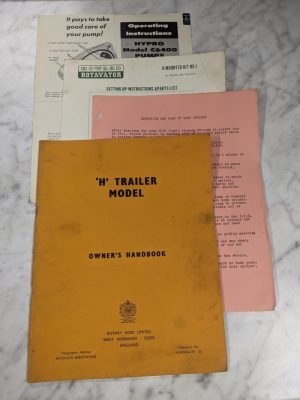 Rotary Hoes Limited H Trailer Model Owners Operator Service Manual Handbook
