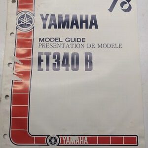 Yamaha Model Guide Dealer Book Et340 B 90894-09083 1978 Fr Oem Snowmobile