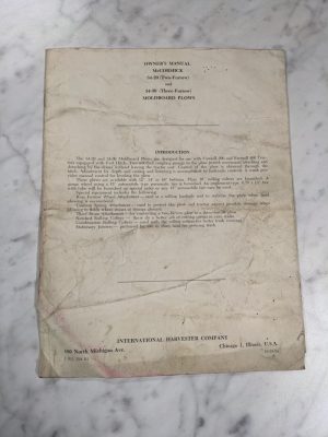 International Mccormick Operator Service Manual 34-20 34-30 Moldboard Plow