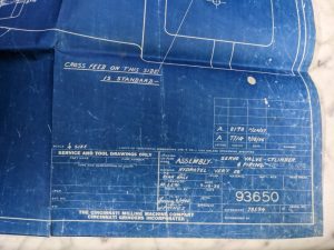 Concinnati Milling Servo Valve Cylinder Piping Assy Drawing Print 1942 Hydro Tel