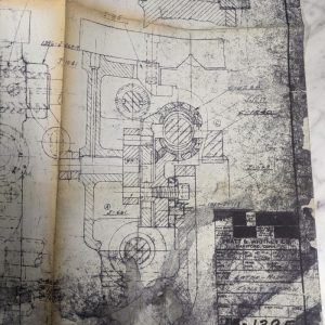Pratt & Whitney Model B Lathe Const Apron Assembly Drawing Print Diagram M-1395
