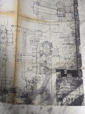 Pratt & Whitney Model B Lathe Const Apron Assembly Drawing Print Diagram M-1395