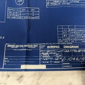 Monoset Cutter & Tool Grinder Ot Wiring Diagram 1948 Machine Electrical Print