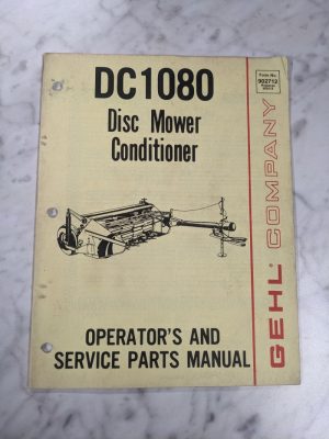Gehl Operator Service Manual Parts List Disc Mower Conditioner Dc1080 902712