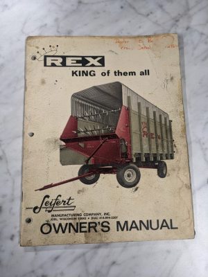 Seifert Mfg Owner Operator Service Manual Rex King Of Them All 1973