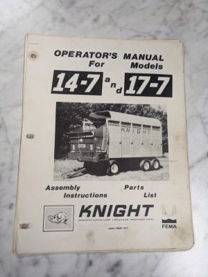 Knight Operator Service Manual Parts List Catalog 14-7 17-7 Forage Box