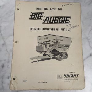 Knight Operator Service Manual Parts List Catalog Ba12 Ba12C Ba14 Big Auggie