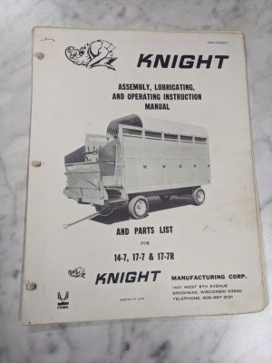 Knight Operator Service Manual Parts List Catalog 14-7 17-7R Forage Box