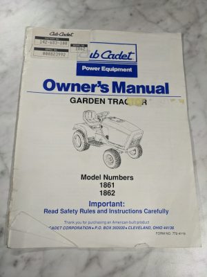 Cub Cadet Operator Owner Service Manual Garden Tractor 1861 1862 #772-4119