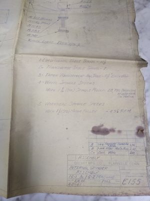 Grenby Manufacturing Internal Grinder Assembly Print Diagram Drawing 1G-1 1G-2