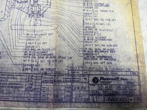 Futurmill 50 Hp Assembly Drawing Print Diagram 1968 18 Speed Rh Milling Head