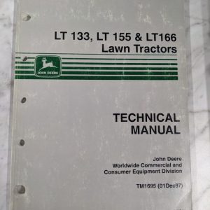 John Deere Jd Techinical Service Manual Lawn Tractor Lt 133 155 166 Tm1695