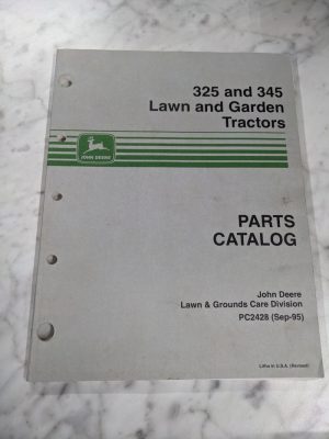 John Deere Service Parts List Catalog Manual Lawn Garden Tractors 325 345 Pc2428