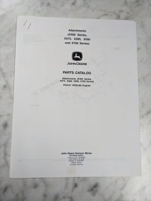 John Deere Part List Catalog Manual Attachment X 400 575 585 595 700 Pc9151 2008