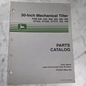 John Deere Jd Service Parts List Book Manual Catalog 30” Tiller Pc2203 1995 240