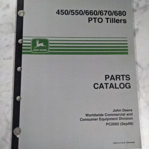 John Deere Service Parts List Manual Catalog 450 550 660 680 Pto Tiller Pc2002