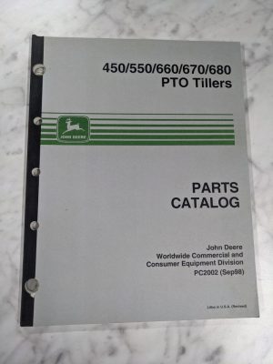 John Deere Service Parts List Manual Catalog 450 550 660 680 Pto Tiller Pc2002