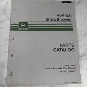 John Deere Jd Service Parts List Book Manual Catalog 46 Inch Snowthrower Pc1937