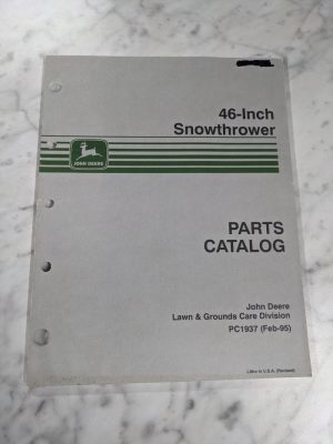 John Deere Jd Service Parts List Book Manual Catalog 46 Inch Snowthrower Pc1937