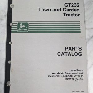 John Deere Service Parts List Manual Catalog Lawn Garden Tractor Gt235 Pc2721
