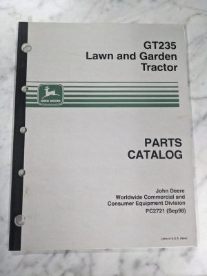 John Deere Service Parts List Manual Catalog Lawn Garden Tractor Gt235 Pc2721