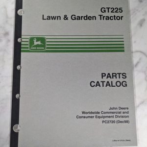 John Deere Service Parts Manual Catalog Lawn Garden Tractor Gt225 Pc2720 1998