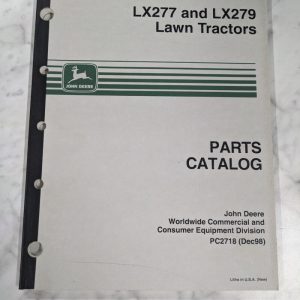 John Deere Jd Service Parts List Manual Catalog Lawn Tractor Lx277 Lx279 Pc2718