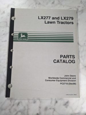 John Deere Jd Service Parts List Manual Catalog Lawn Tractor Lx277 Lx279 Pc2718