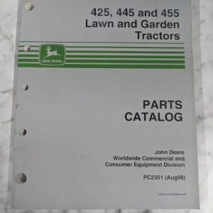 John Deere Service Parts Manual Catalog Lawn Garden Tractor 425 445 455 Pc2351