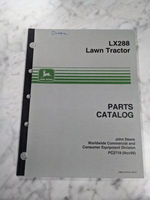 John Deere Jd Service Parts Book List Manual Catalog Lawn Tractor Lx288 Pc2719