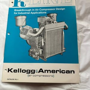Kellogg American K- Line Air Compressors Catalog Kl-1 Industrial Sales Brochure