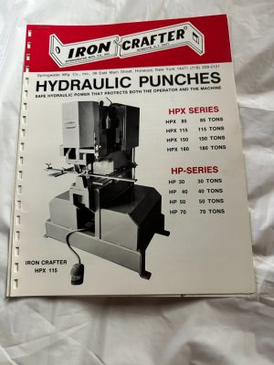 Iron Crafter Springwater Mfg Co., Inc. Hydraulic Punches Hpx/Hp Sales Brochure