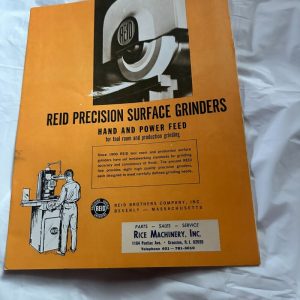 Reid Machinery Inc. Precision Surface Grinders Hand & Power Feed Sales Brochure