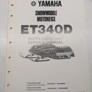 Yamaha Et340D Supplementary Service Manual Oem 1979 8J6-28197-70 Snowmobile