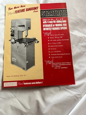 Startrite Series 214:314 Slide Table Hydraulic Or Manual Feed Sales Brochure