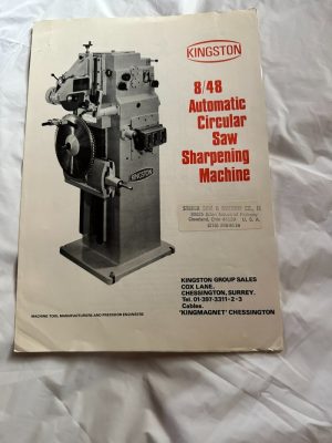 Kingston 8/48 Automatic Circular Saw Sharpening Machine Sales Brochure