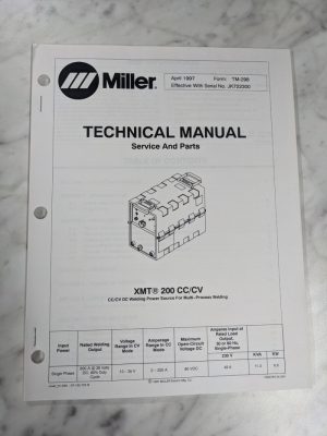 Miller Welder Technical Service Manual Parts List Book Xmt 200 Cc Cv Tm-298 1997