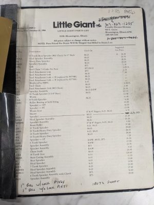 Little Giant Parts Price List Book Lgbmp-3 1984