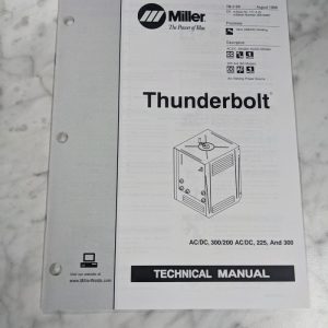 Miller Welder Technical Service Manual Parts List Thunderbolt Tm-316B 1999