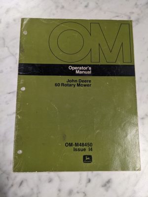 John Deere Jd Operator Service Manual 60 Rotary Mower Om-M48450 I4 Attachment
